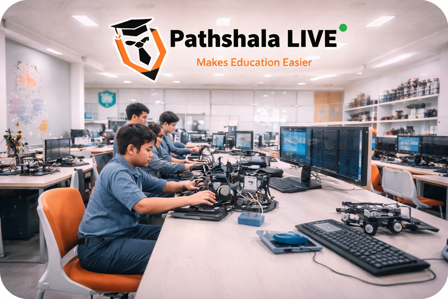 Robotics lab students